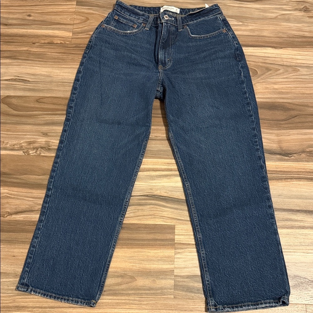 Abercrombie & Fitch The Vintage Straight High Rise Curve Love Blue Jeans 27/4S